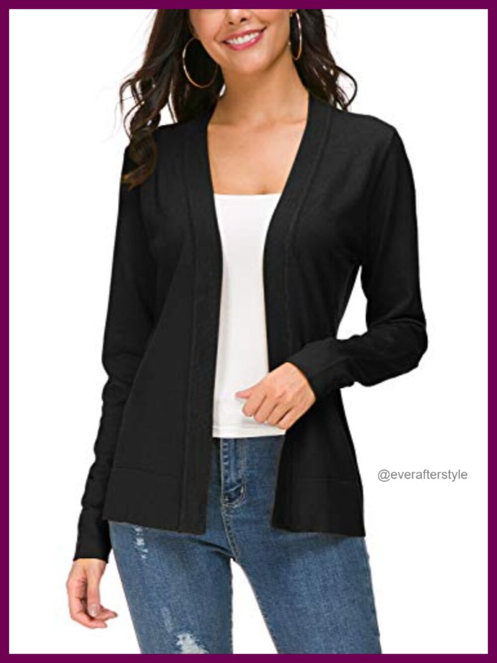 Open Front Long Sleeve Knit Cardigan Sweater Lightweight